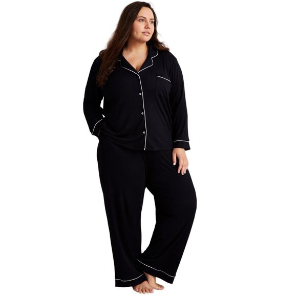 NEW State of Day Womens Ribbed Piper Pajama Pants Black 3X - Picture 6 of 7
